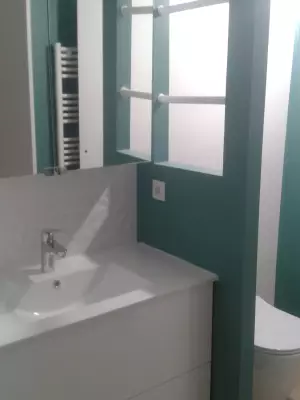 Lavabo vert - Entreprise Drouet Elbeuf